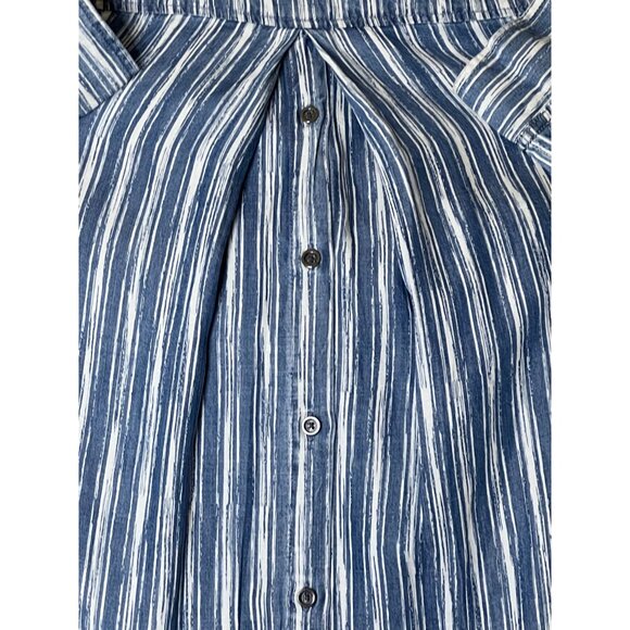 NWT Tribal Jeans Eclipse Striped Button-Up Shirt BUTTON BACK Size L Lyocell - Picture 9 of 12